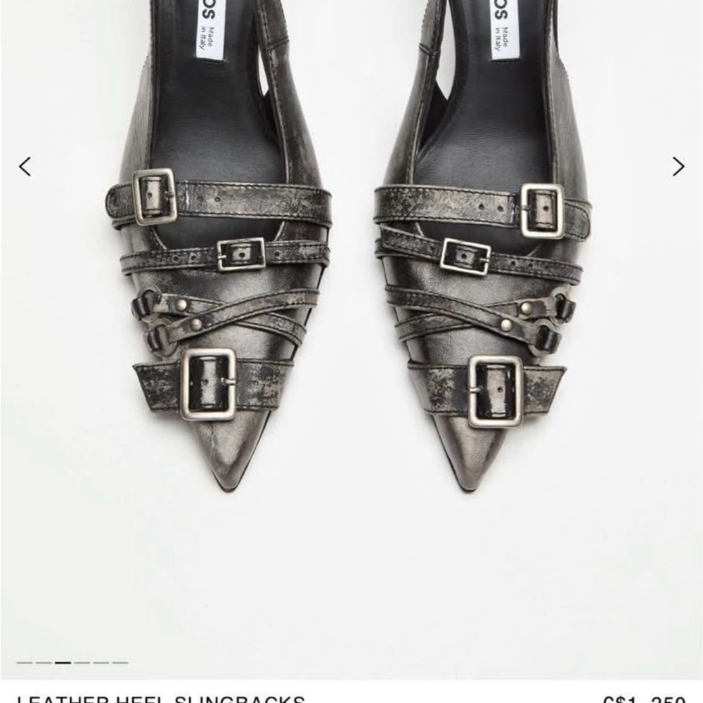 Acne Metallic Buckled Heels